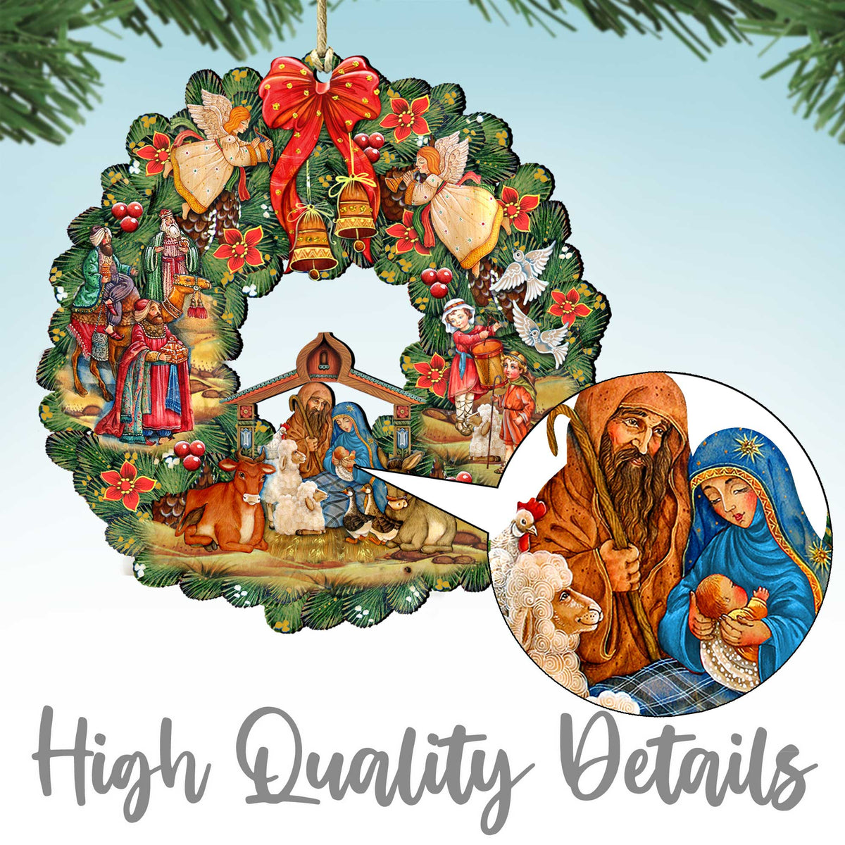 Wooden Christmas Ornaments - Surfing Santa Heart Wooden Ornaments by G.Debrekht - Coastal Holiday Decor - 8688174