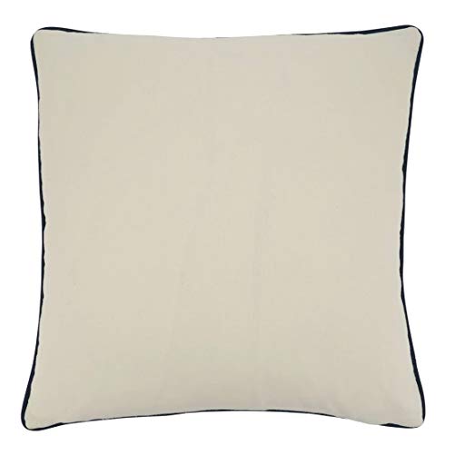 Fennco Styles Nautical Design Decorative Throw Pillow - Navy Blue Cotton Coastal Pillow for Home, Couch, Living Room, Bedroom, Beach House Décor