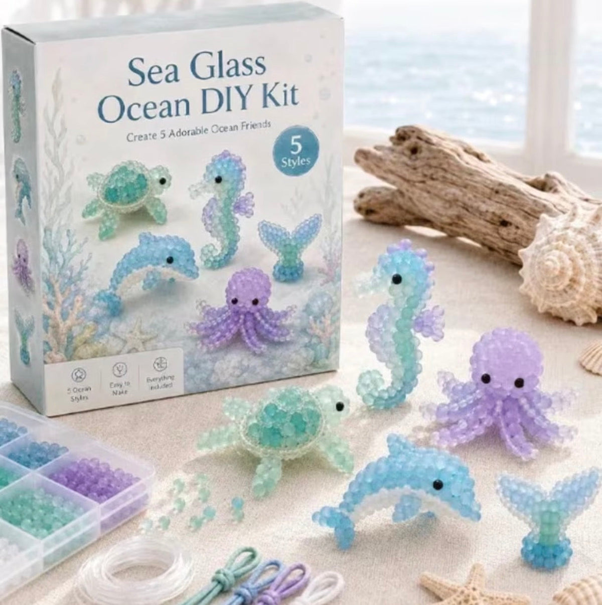 SEA GLASS OCEAN DIY KIT | CREATE 5 ADORABLE OCEAN FRIENDS