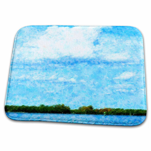 3dRose Florene Water Landscape - Fall Beach Color - Dish Drying Mats (ddm-33269)