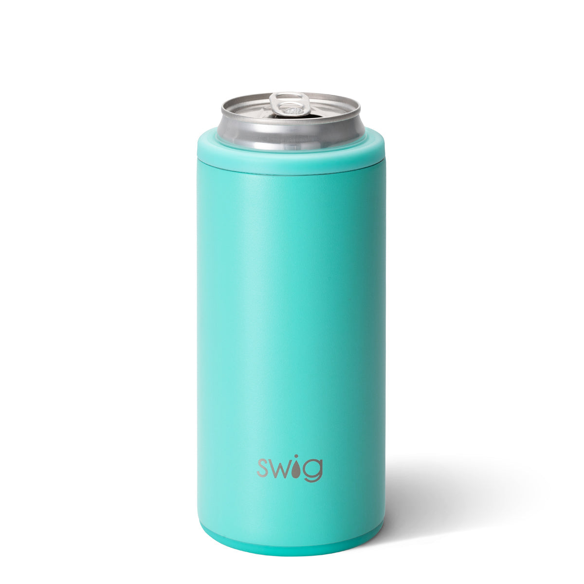 Matte Aqua Skinny Can Cooler (12oz)