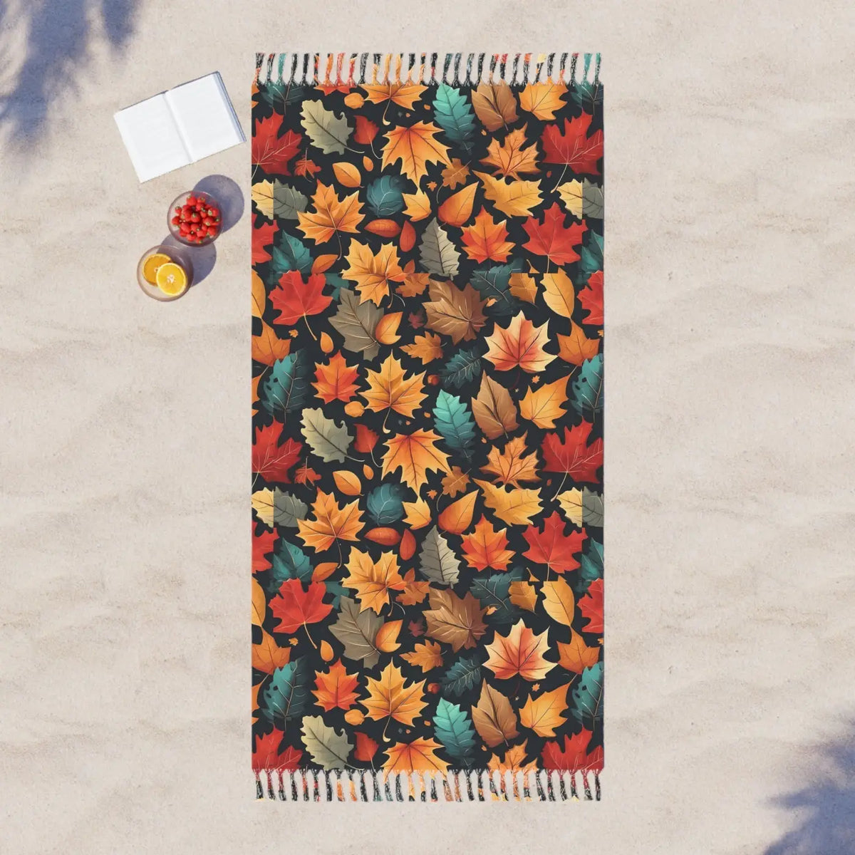 DipaliZ Boho Beach Cloth Colorful Fall Foliage Polyester
