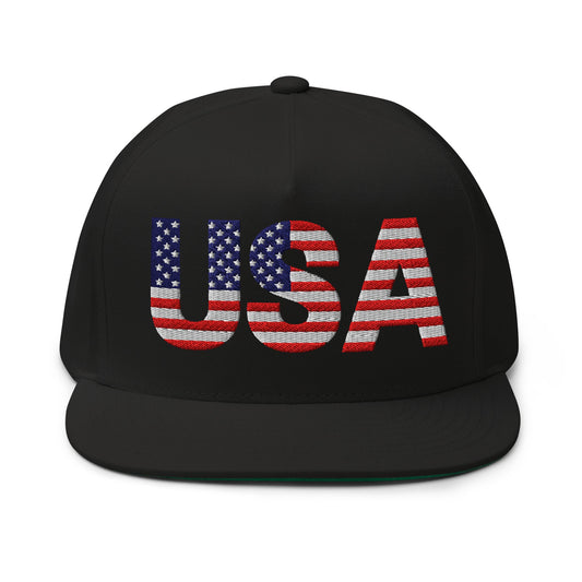 USA - Flat Bill Cap - 1 sided embroidery