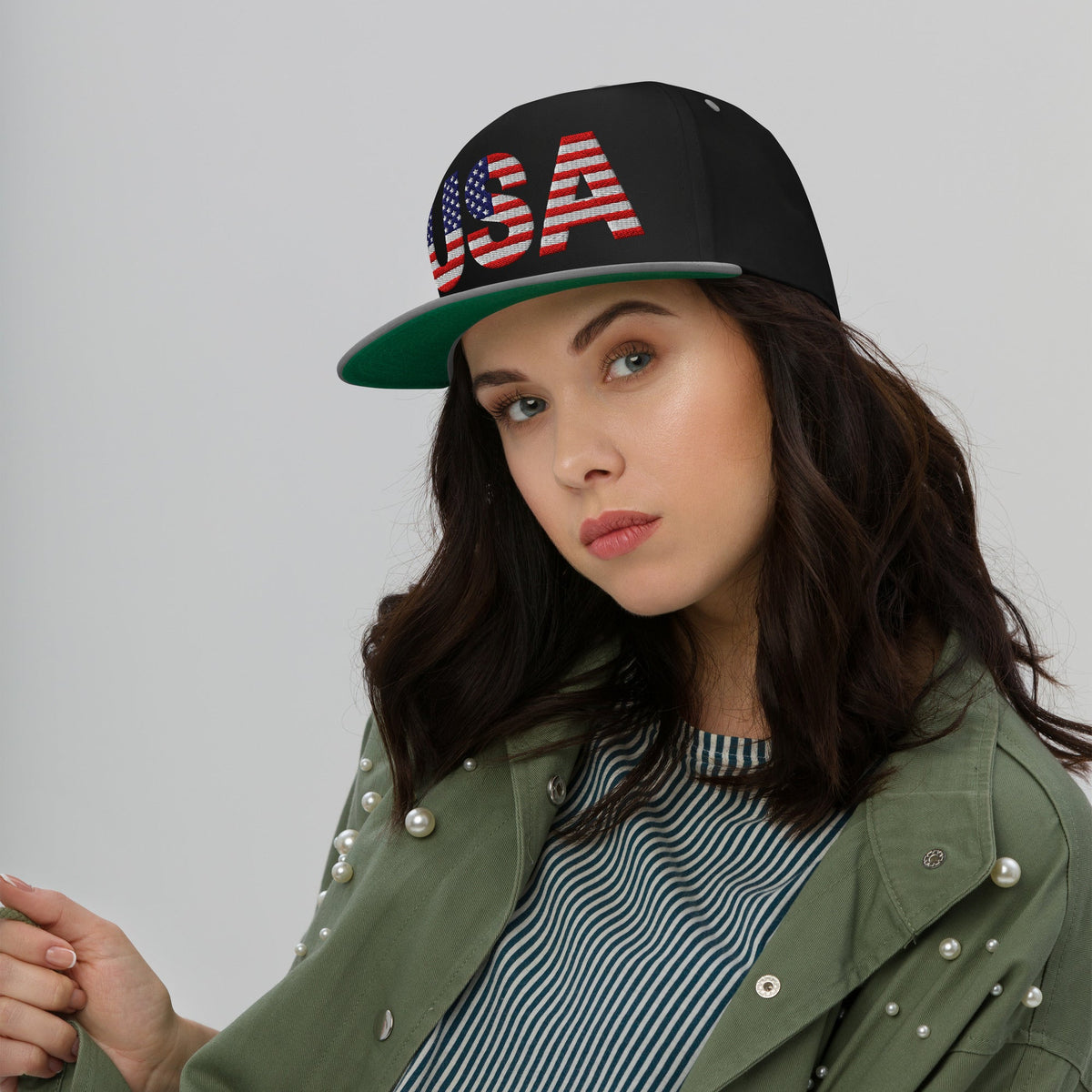 USA - Flat Bill Cap - 1 sided embroidery