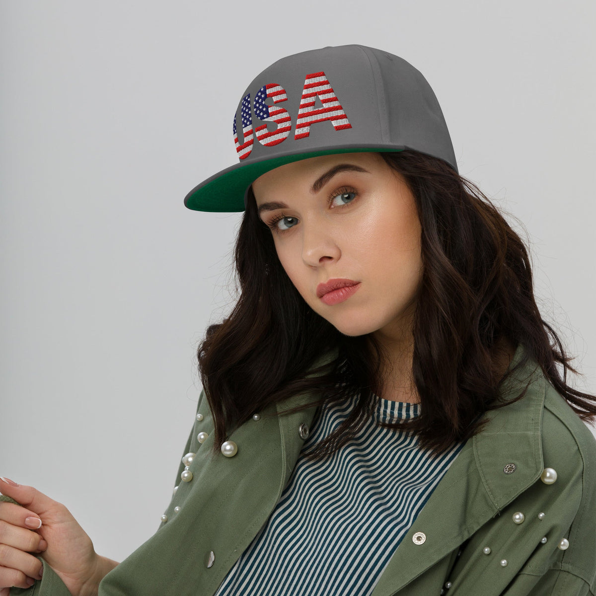 USA - Flat Bill Cap - 1 sided embroidery