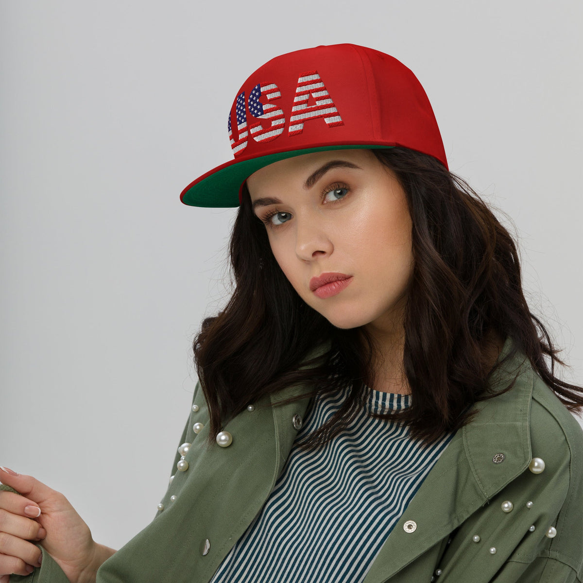 USA - Flat Bill Cap - 1 sided embroidery