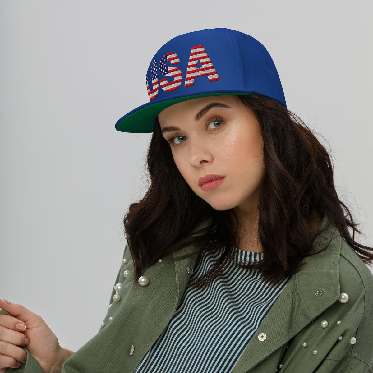 USA - Flat Bill Cap - 1 sided embroidery