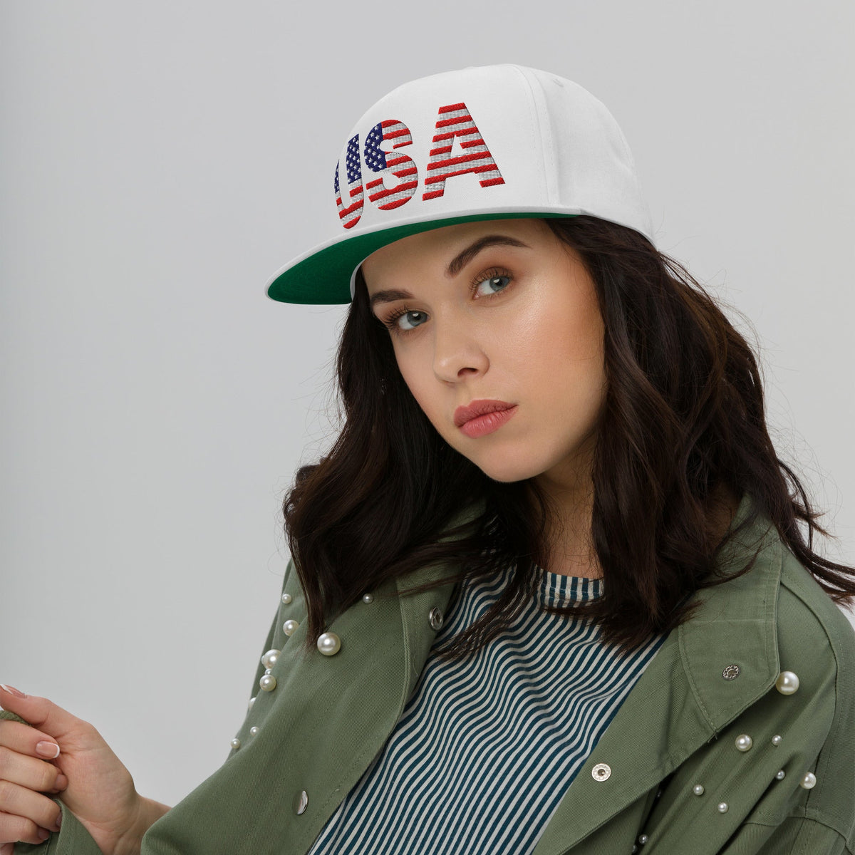 USA - Flat Bill Cap - 1 sided embroidery